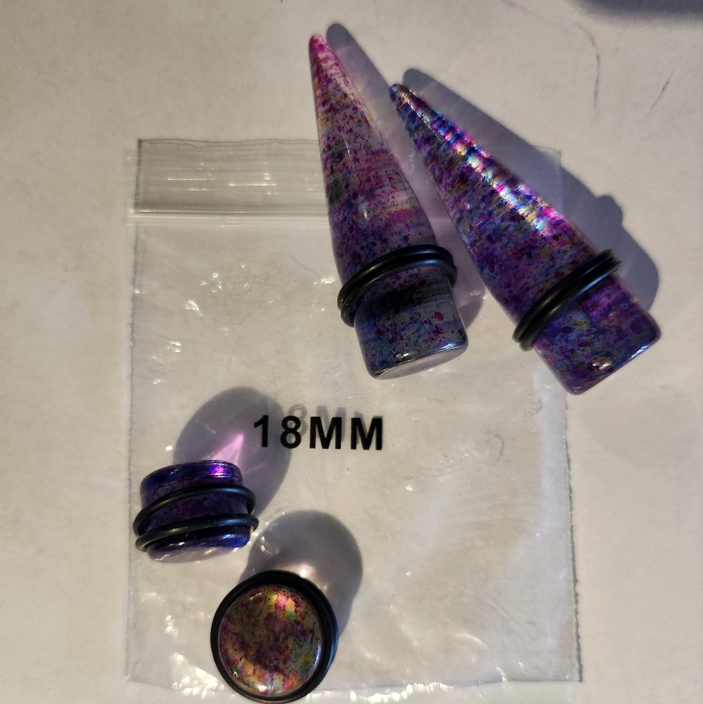 Purple and Pink Ear Gauges